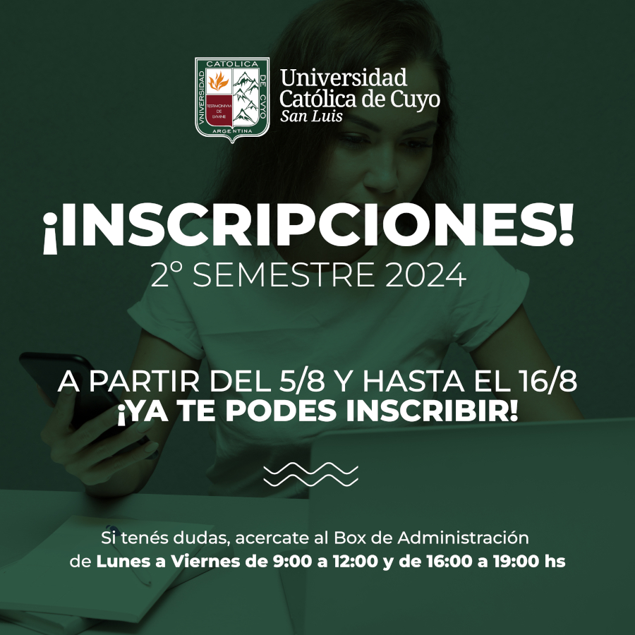 INSCRIPCIONES 2° Semestre 2024